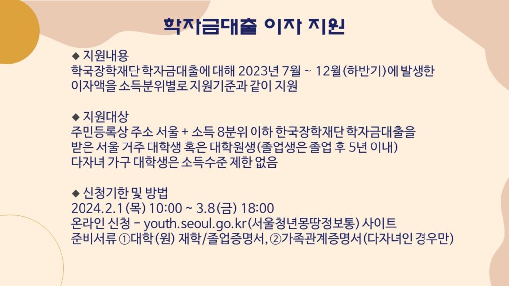 2024 서울시 청년정책혜택 7