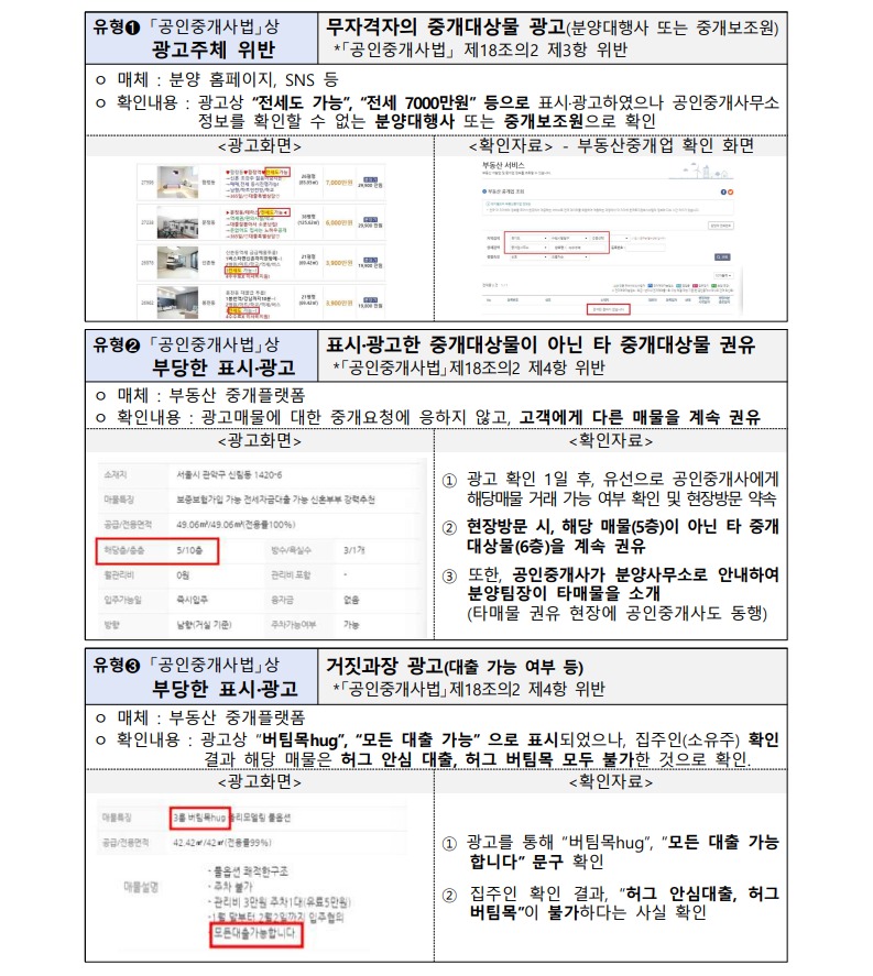 불법의심 표시·광고 사례