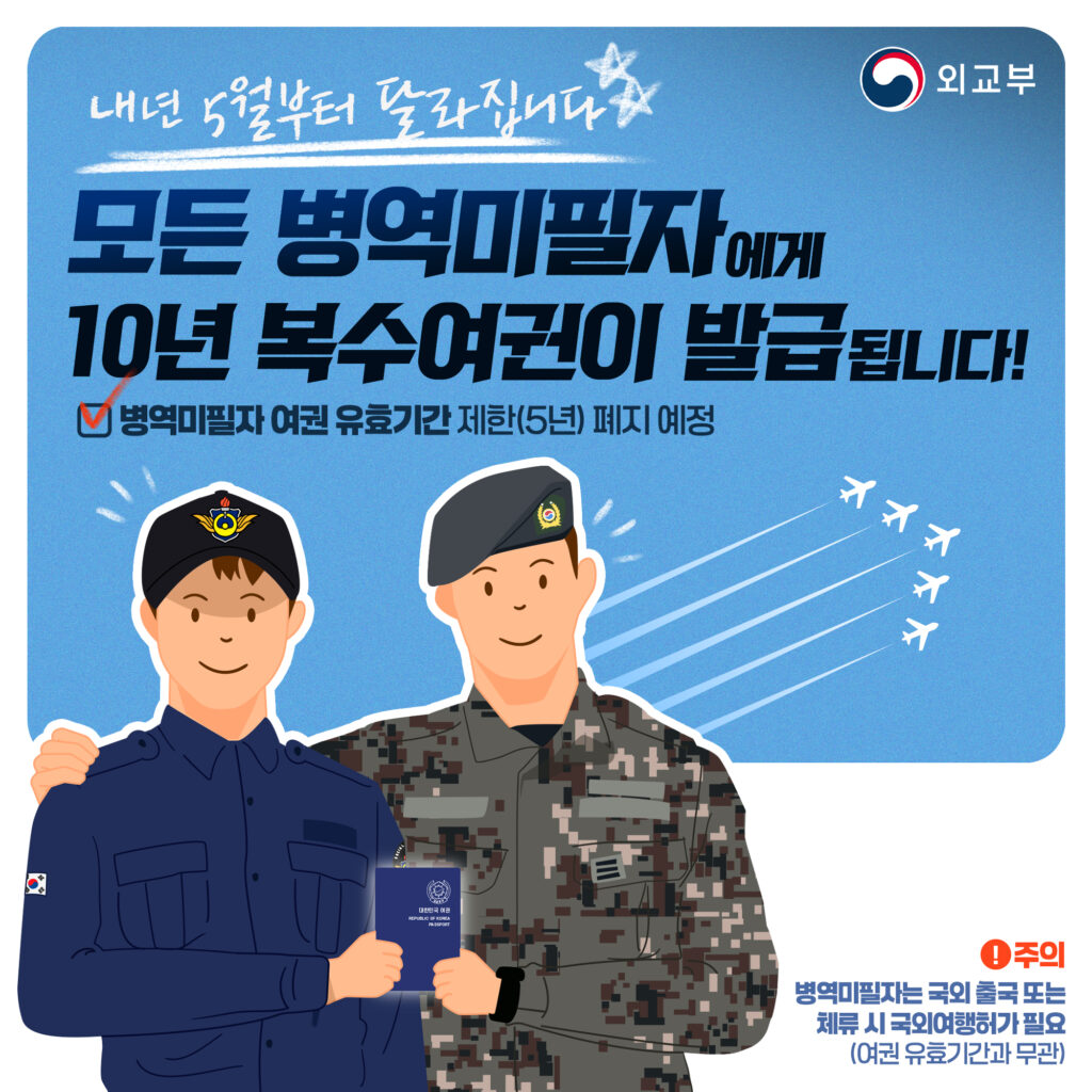 병역미필자 복수여권 발급 메인